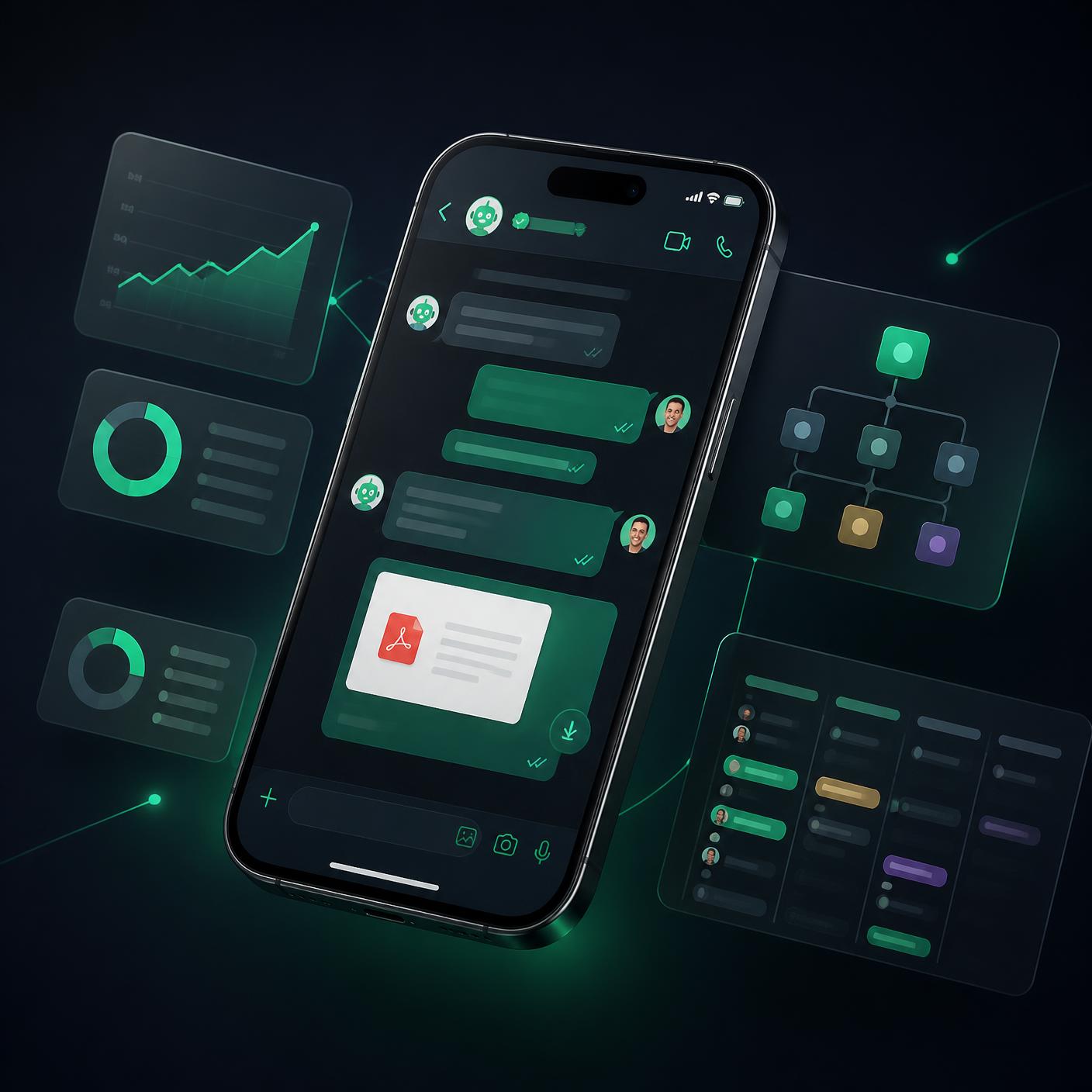 Chat de WhatsApp con Rockit CRM en iPhone